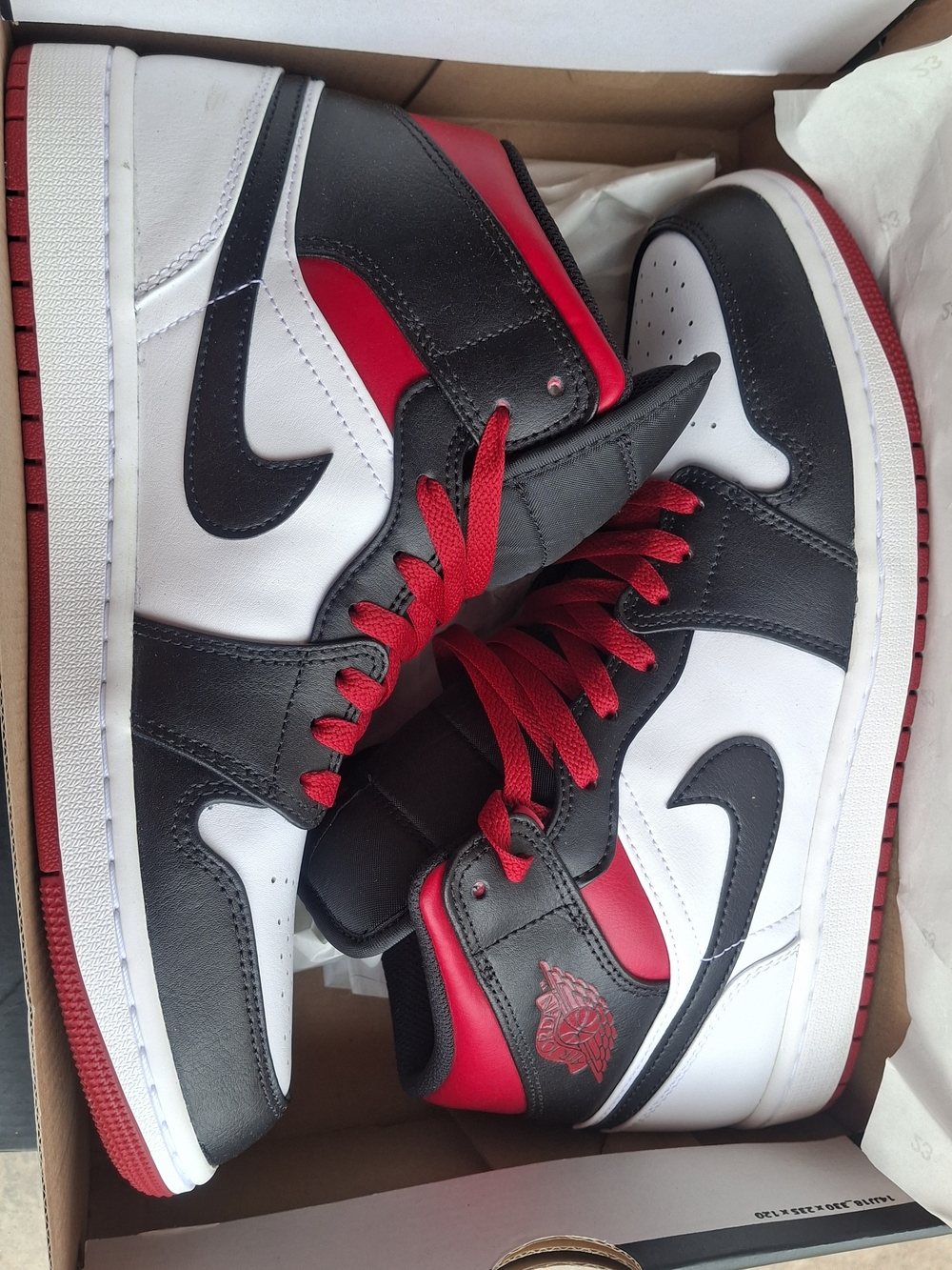 Jordan Mid/High-Top Sneakers in Black White Red
